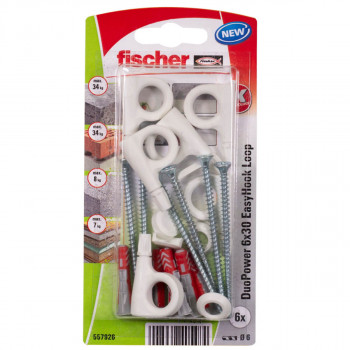 fischer DUOPOWER 10 x 50, caja redonda con 55 tacos fischer universales, de  alto rendimiento de 2 componentes, de plástico para fijación en hormigón,  ladrillo, piedra, cartón yeso y más : : Bricolaje y herramientas